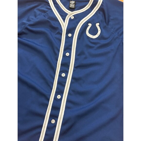 Indianapolis Colts NFL Team Apparel Baseball Jersey Blue Men's Large - Picture 5 of 8